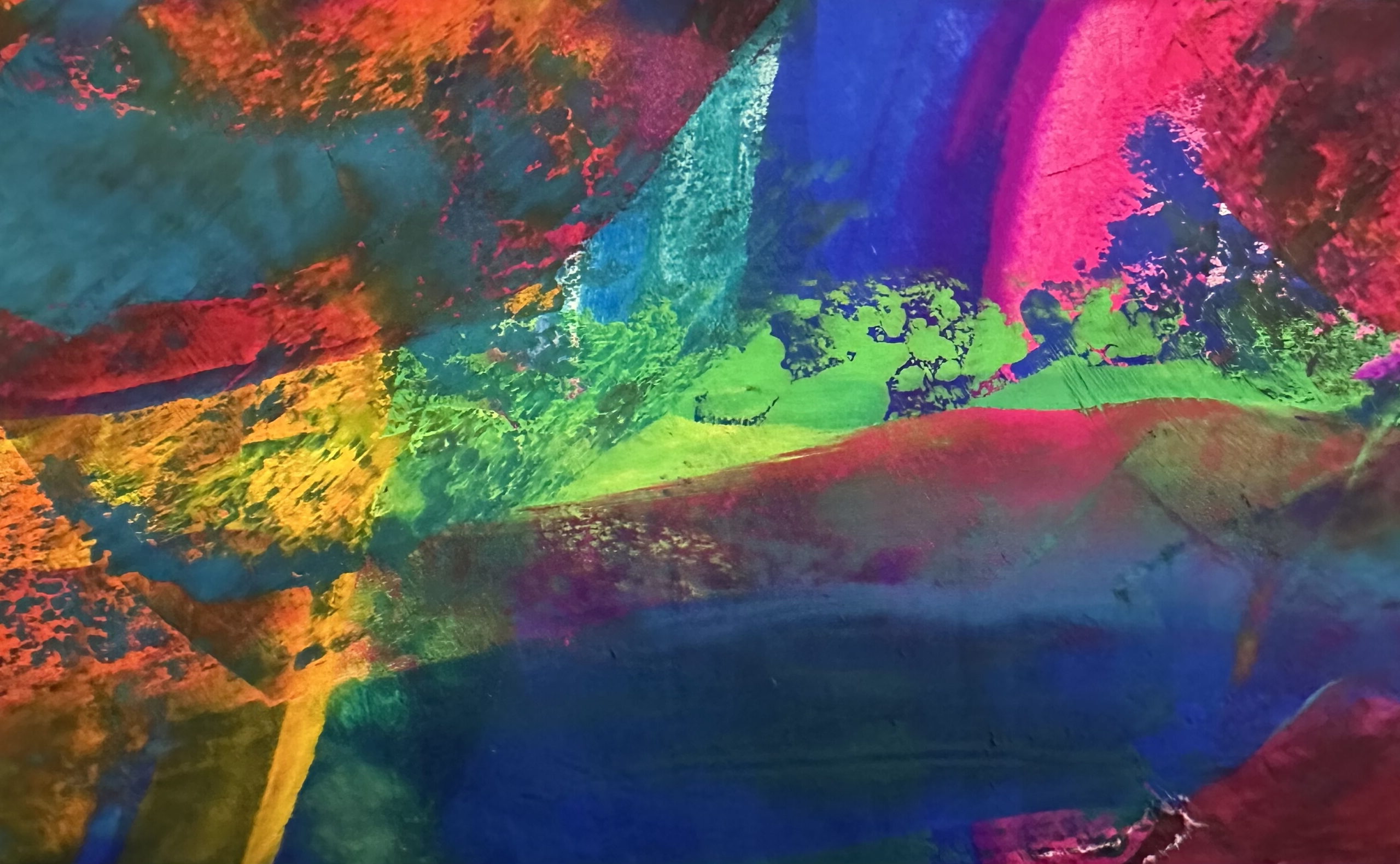 Abstract moody pastel drawing with rainbow colors